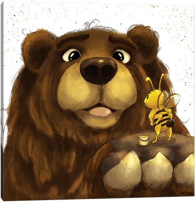 Honey! Canvas Art Print - Brown Bear Art