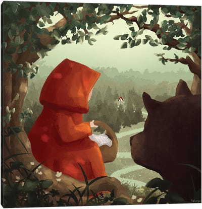 Little Red Riding Hood Canvas Art Print - Holumpa