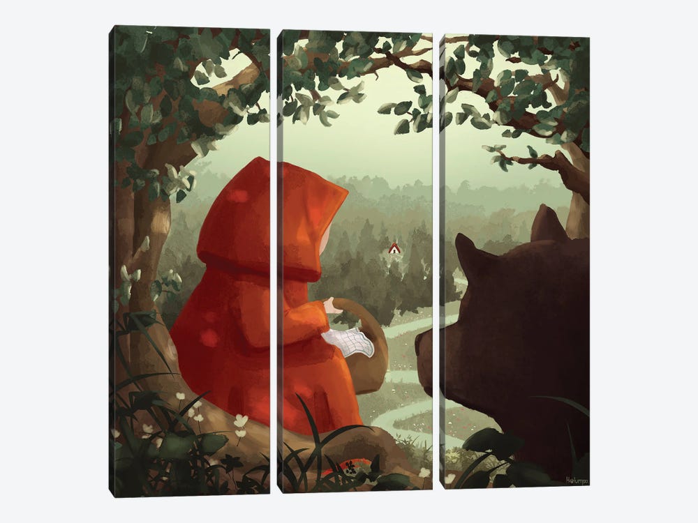 Little Red Riding Hood by Holumpa 3-piece Art Print