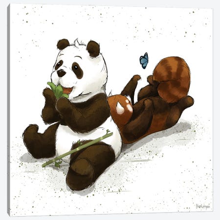 Pandafriends Canvas Print #SNJ26} by Holumpa Art Print