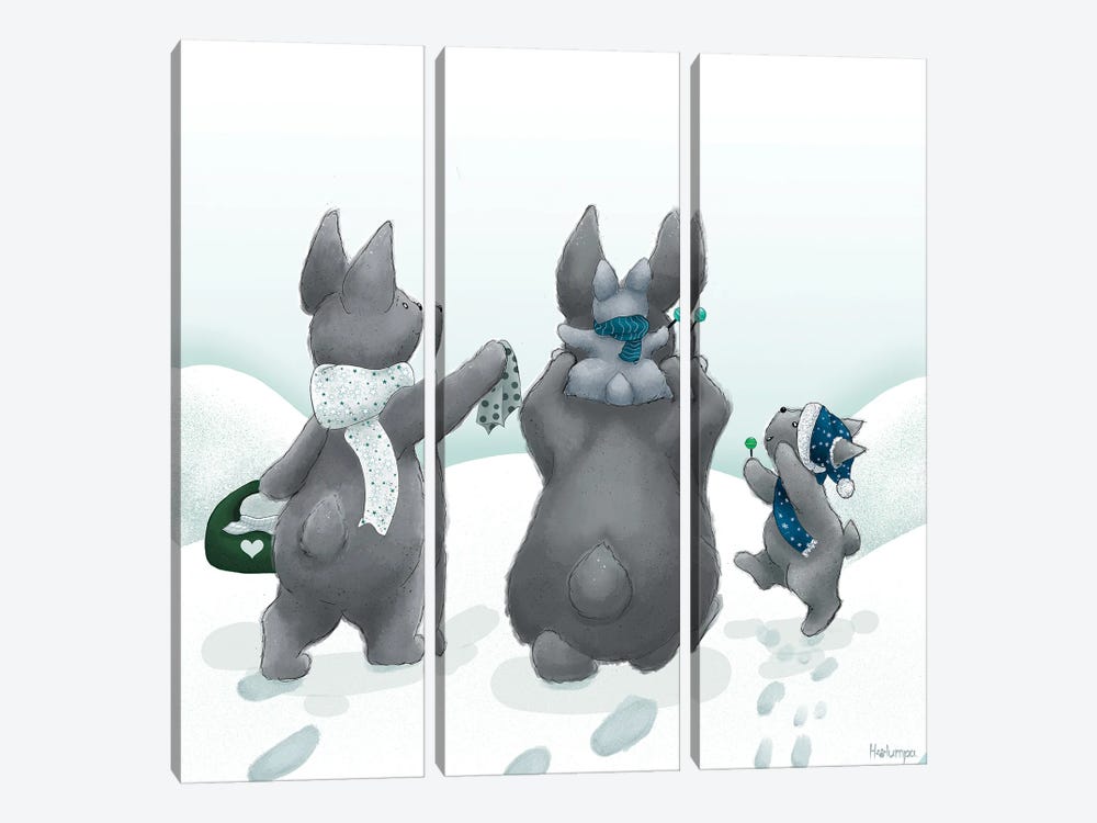 Winter Picnic by Holumpa 3-piece Art Print