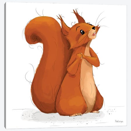 Squirrel Canvas Print #SNJ47} by Holumpa Art Print
