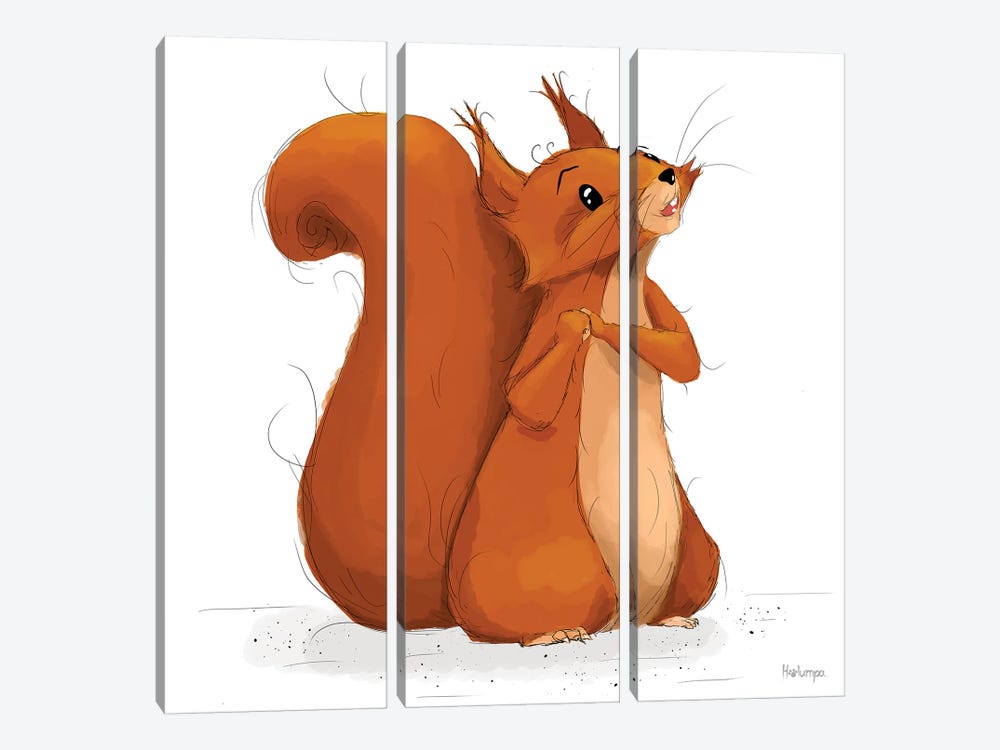 Squirrel by Holumpa 3-piece Canvas Art