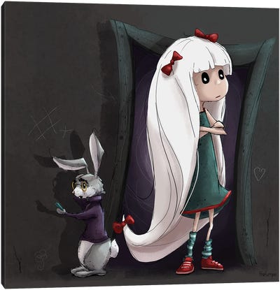 Through The Rabbit Hole Canvas Art Print - Alice