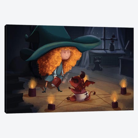 The Witch Canvas Print #SNJ49} by Holumpa Canvas Artwork