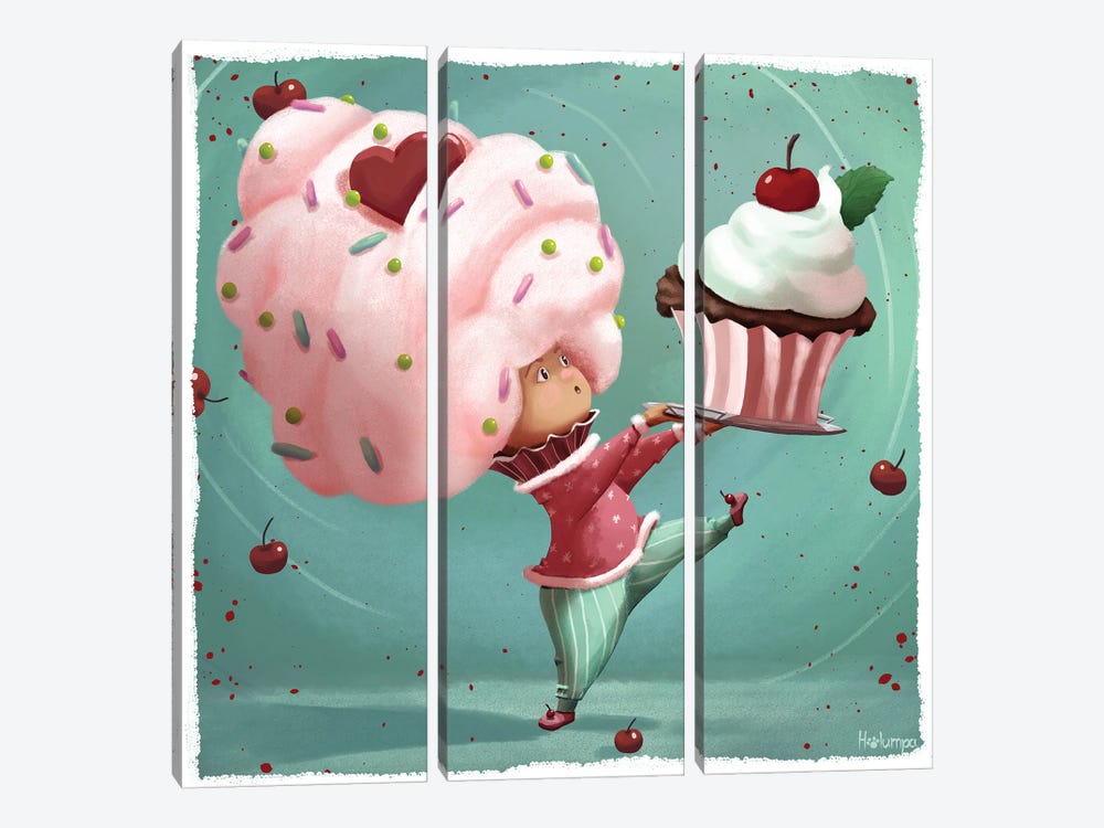Cupcake Bakery by Holumpa 3-piece Canvas Wall Art