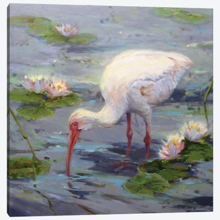 Ibis And Lilies Canvas Print #SNL2} by Sandy Nelson Canvas Art
