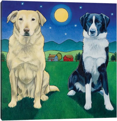 Two Dog Night Canvas Art Print - Stacey Neumiller