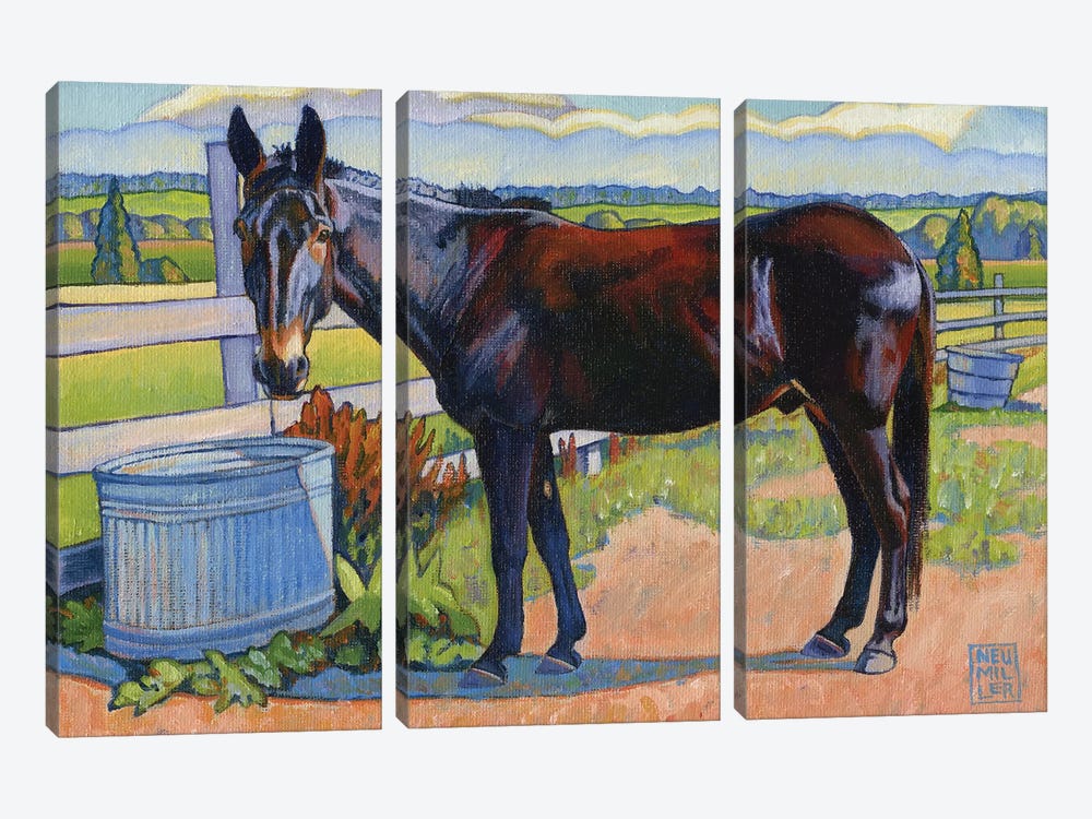 Wetting His Whistle by Stacey Neumiller 3-piece Canvas Wall Art