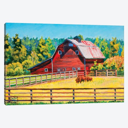 Buffalo Barn Canvas Print #SNM116} by Stacey Neumiller Canvas Print