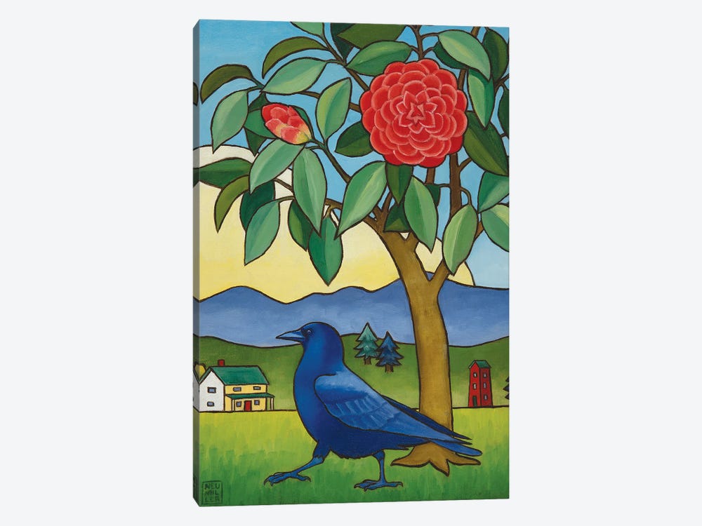 Camelia And Crow by Stacey Neumiller 1-piece Canvas Wall Art