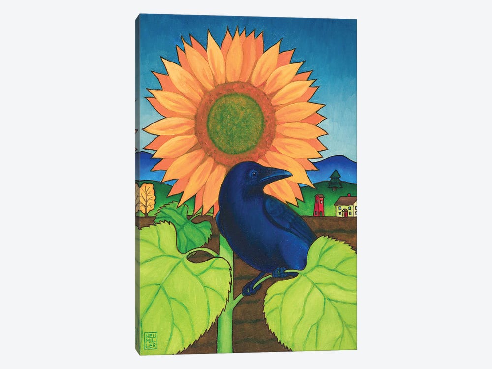 Crow In The Garden by Stacey Neumiller 1-piece Canvas Wall Art