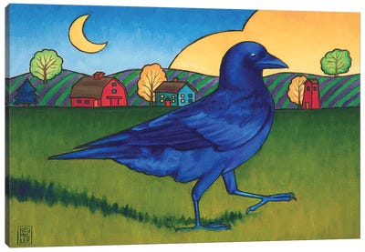 Crow's Run Canvas Art Print - Crow Art