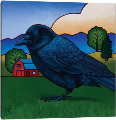Ann's Crow Canvas Art Print - Crow Art