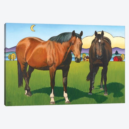 Pasture Pals I Canvas Print #SNM61} by Stacey Neumiller Art Print