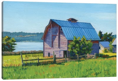 Penn Cove Barn Canvas Art Print - Farm Art