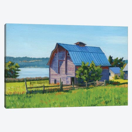 Penn Cove Barn Canvas Print #SNM65} by Stacey Neumiller Canvas Art