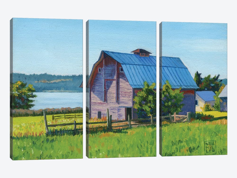 Penn Cove Barn by Stacey Neumiller 3-piece Canvas Art Print