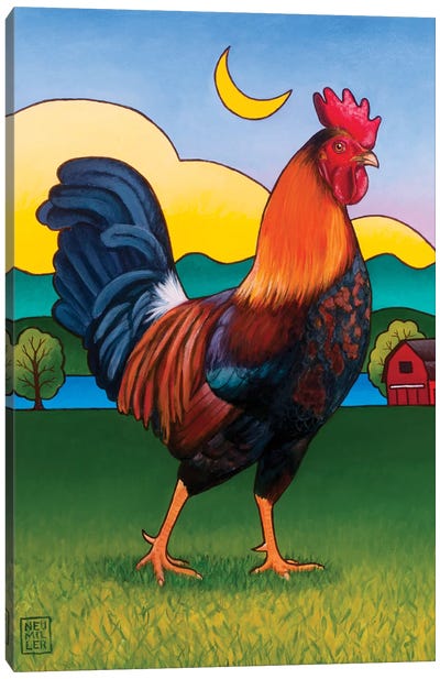 Rufus The Rooster Canvas Art Print - Chicken & Rooster Art