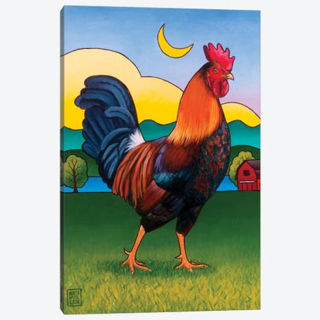 Rufus The Rooster Canvas Print #SNM75} by Stacey Neumiller Canvas Print