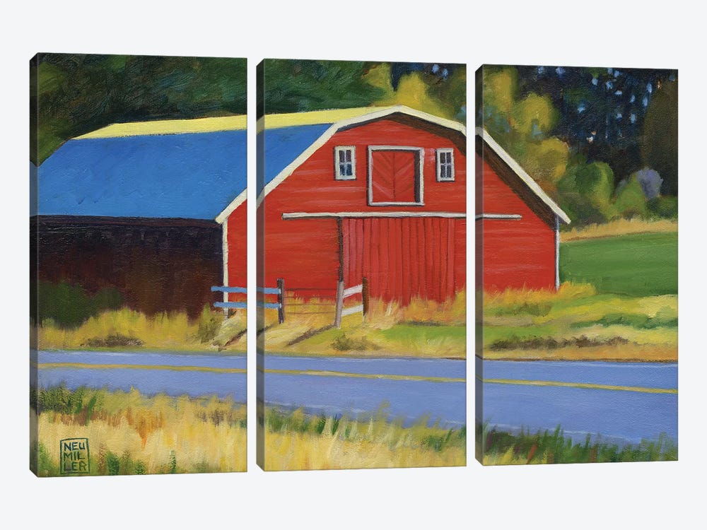 Sherman Squash Barn by Stacey Neumiller 3-piece Canvas Art