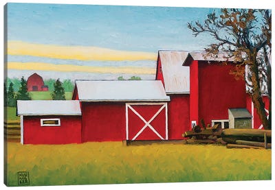 Sherman Squash Farm Canvas Art Print - Barns