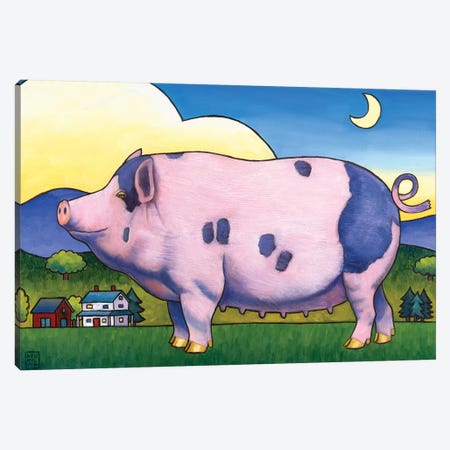 Small Pig Canvas Print #SNM89} by Stacey Neumiller Art Print