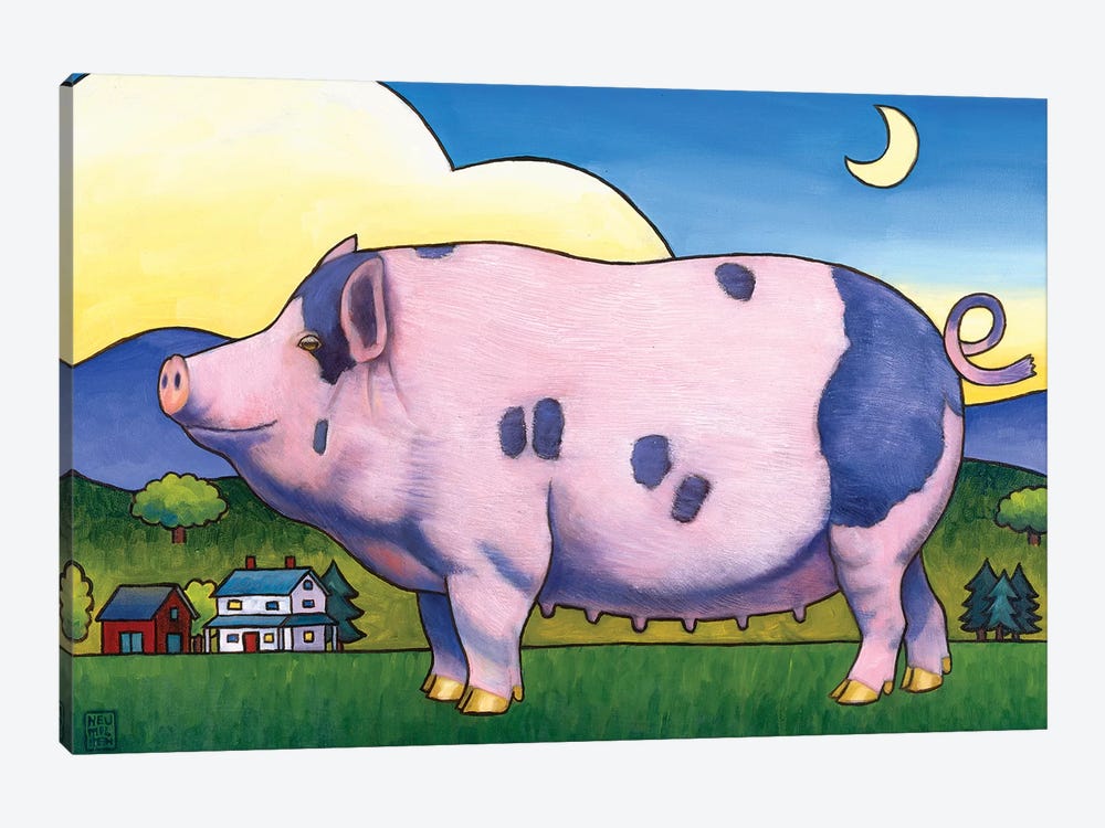 Small Pig by Stacey Neumiller 1-piece Canvas Print
