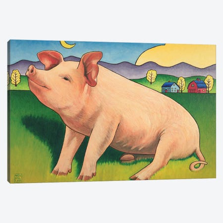 Some Pig Canvas Print #SNM91} by Stacey Neumiller Canvas Wall Art