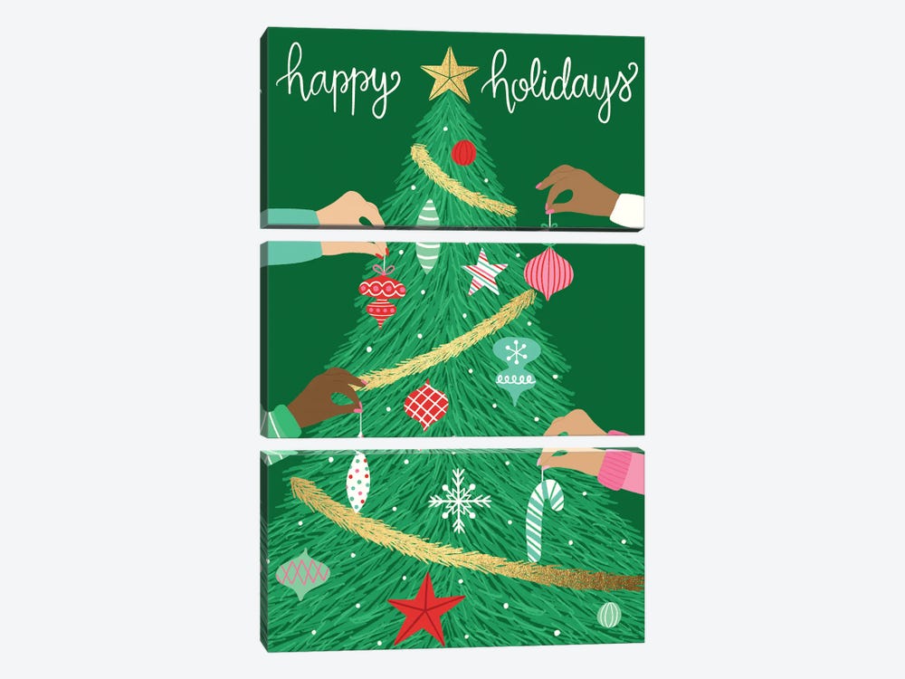Happy Holidays by Taylor Shannon 3-piece Canvas Art Print