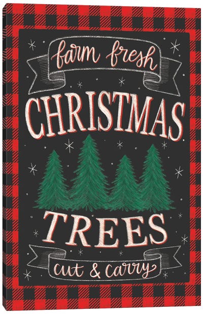 Farmhouse Christmas Trees Canvas Art Print