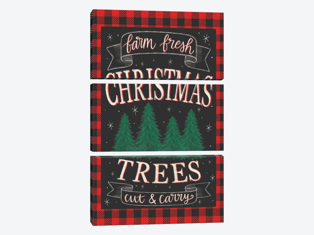 Farmhouse Christmas Trees by Taylor Shannon 3-piece Art Print