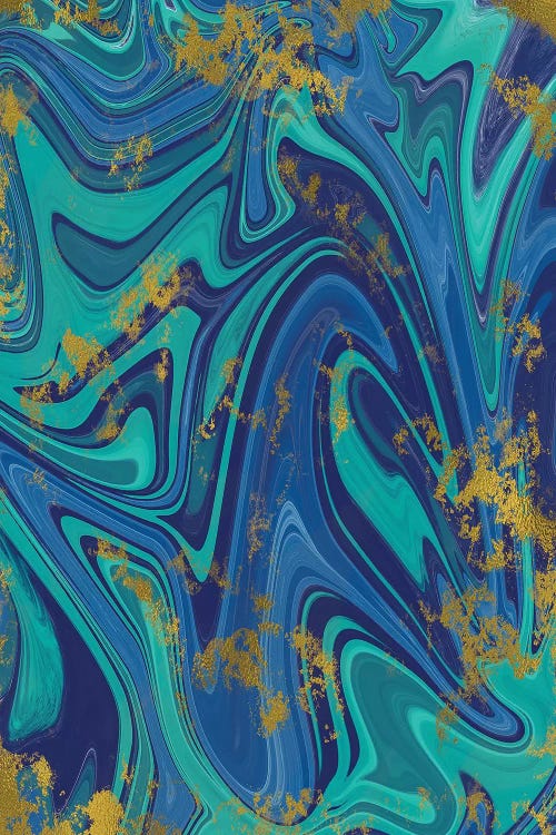 Gold Foil Blue Marble I by Taylor Shannon wall art