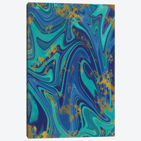 Gold Foil Blue Marble I Canvas Print #SNN1} by Taylor Shannon Canvas Art