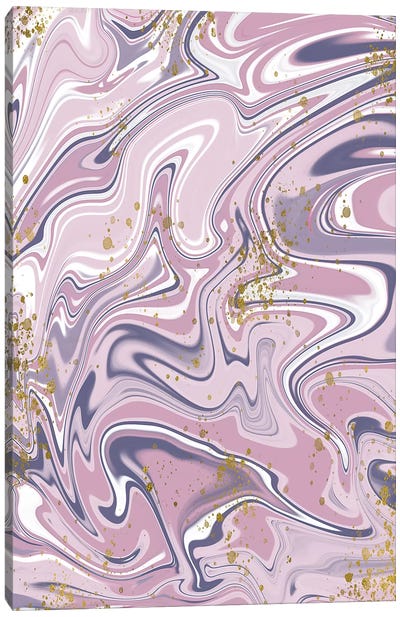 Gold Foil Purple Marble II Canvas Art Print - Gold & Pink Art