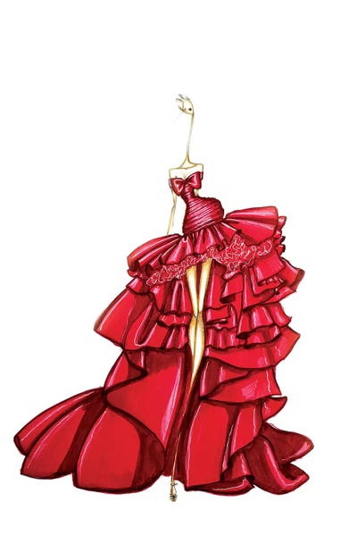 Giambattista Valli Red by Sofie Nordstrøm canvas print