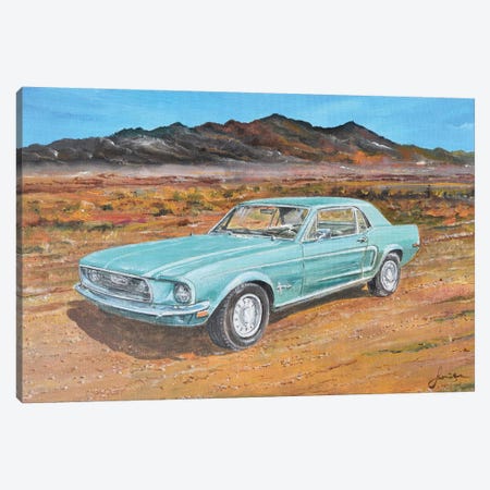 1968 Ford Mustang Canvas Print #SNS106} by Sinisa Saratlic Canvas Art