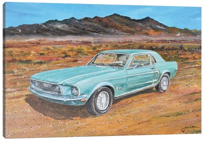 1968 Ford Mustang Canvas Art Print - Sinisa Saratlic