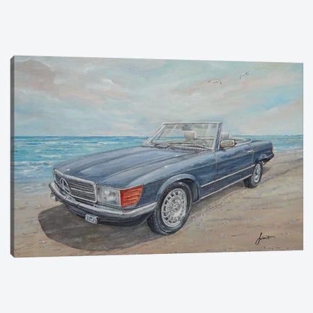 1984 Mercedes-Benz 500 Sl Canvas Print #SNS119} by Sinisa Saratlic Canvas Wall Art