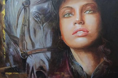 Missing You by Sinisa Saratlic framed canvas print