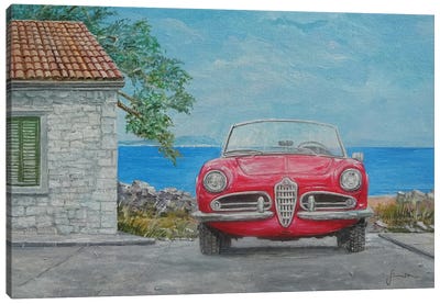 1962 Alfa Romeo Giulietta Spider Veloce Canvas Art Print - Sinisa Saratlic