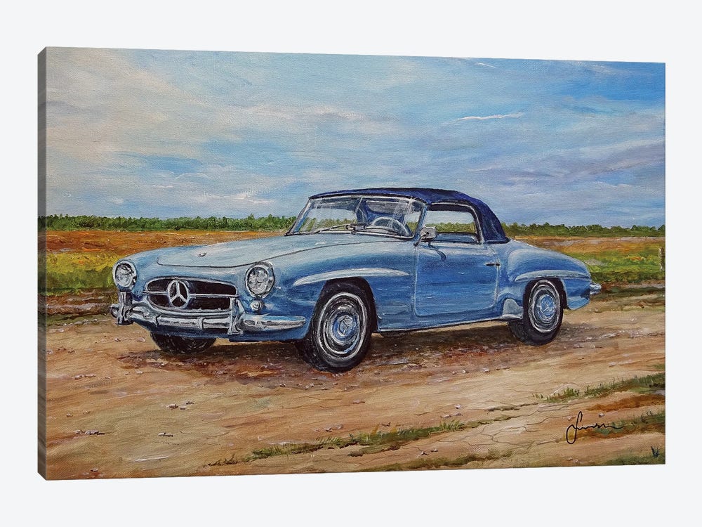 1957 Mercedes-Benz 190 SL Roadster by Sinisa Saratlic 1-piece Canvas Artwork