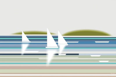 Sailboats by Sinisa Saratlic framed canvas print