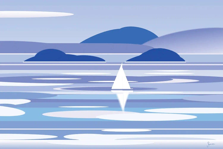 Serene Sailboat by Sinisa Saratlic wall art