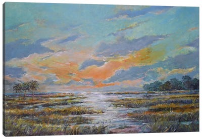 Morning Dusk Canvas Art Print - Marsh & Swamp Art