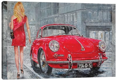 1967 Porsche 356 C Canvas Art Print - Sinisa Saratlic