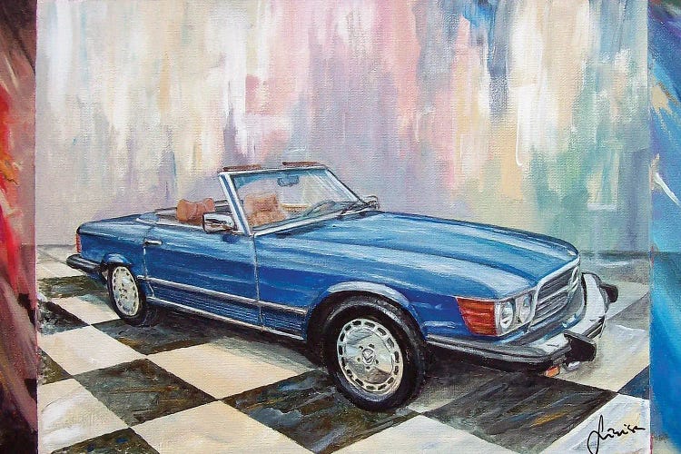 Blue Mercedes 450 Sl
