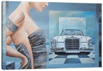 1968 Mercedes-Benz 280 SE Cabriolet Canvas Art Print - Mercedes-Benz