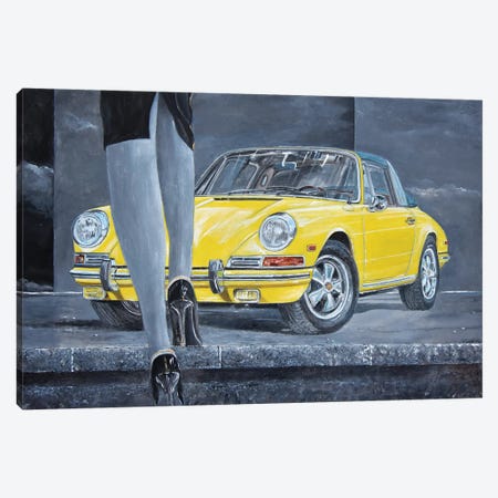 1968 Porsche 911 Targa Canvas Print #SNS20} by Sinisa Saratlic Art Print