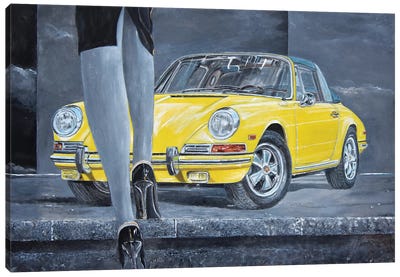 1968 Porsche 911 Targa Canvas Art Print - Sinisa Saratlic